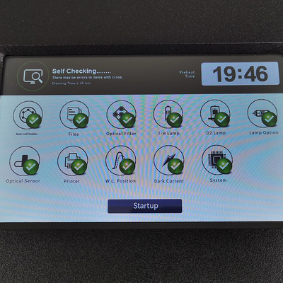 Εικονικό φως με οθόνη αφής LCD Φώτομετρος ορατού UV διπλής ακτίνας 2nm με έξοδο δεδομένων USB HOST