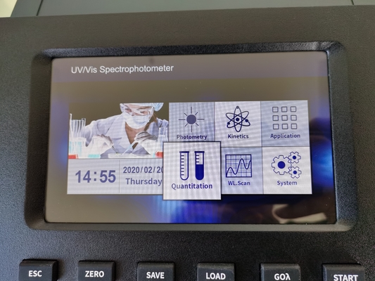 190-1100nm Διακυμάνσιμο εύρος ζώνης Δύο ακτίνες UV Φασματοφωτομέτρος με οθόνη LCD 7 ιντσών